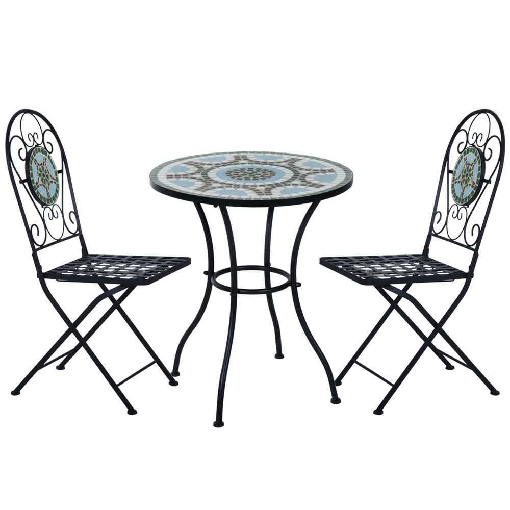 Premium 3pc Bistro Set: Folding Chairs, Patio Furniture, Outdoor - High Quality!