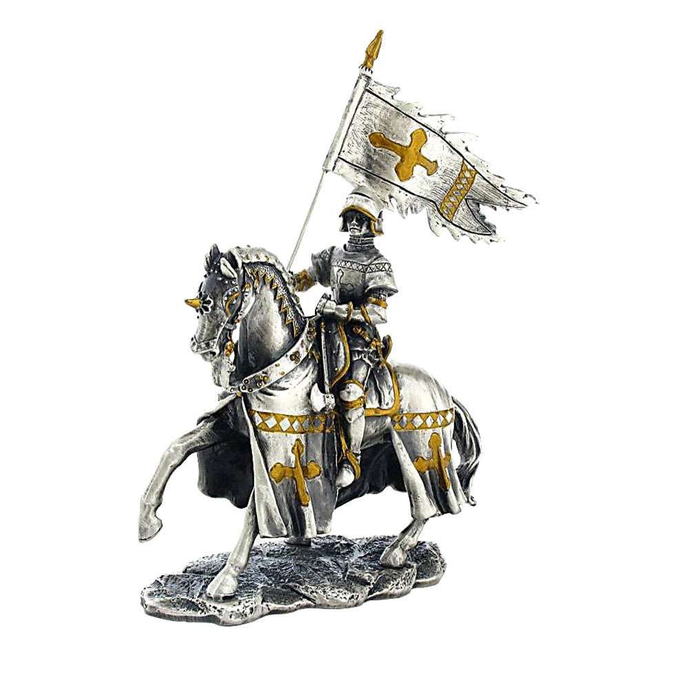 Mounted Pennant Knight (hand-cast statue sculpture) 9.5cm Height