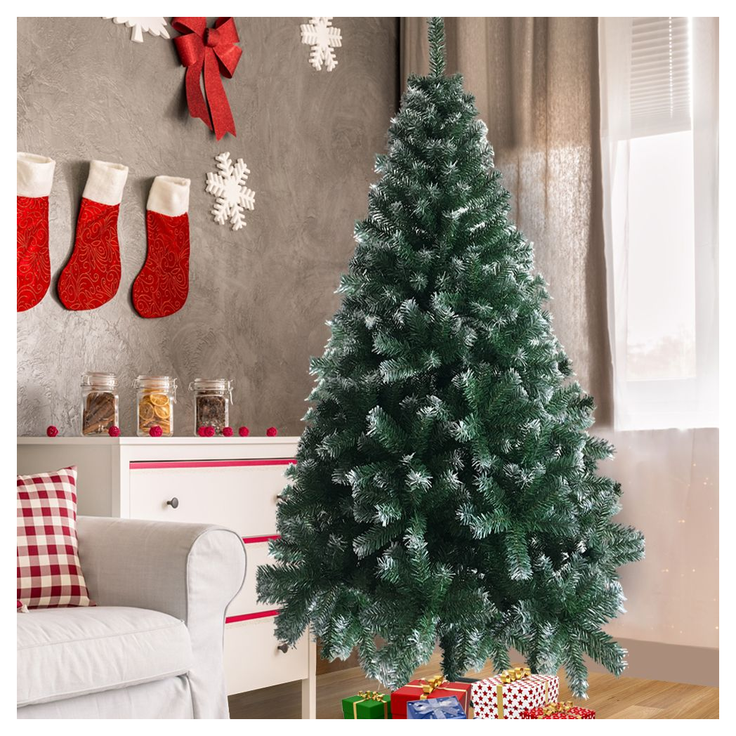 6FT Iron Leg White PVC 650 Branches Christmas Tree Artificial
