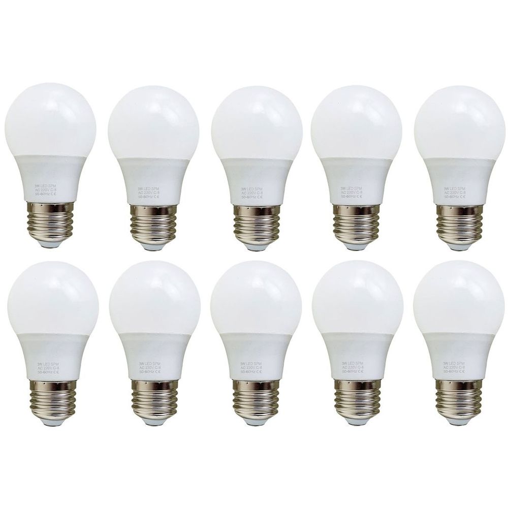 3W E27 Screw LED Light GLS bulbs, Energy Saving Edison  Cool White 6000K non dimmable lights