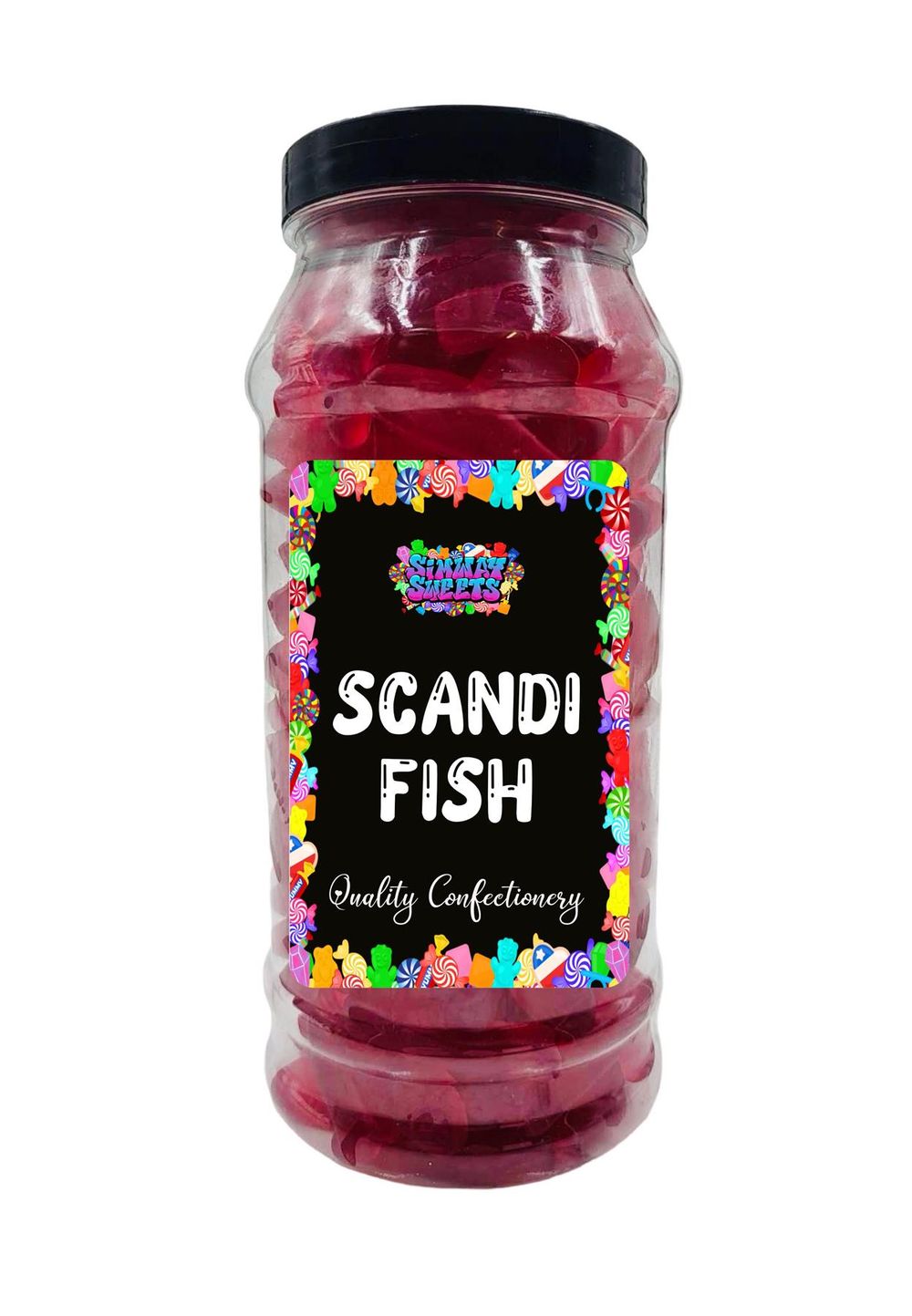 Scandi Cherry Fish Gummy Retro Sweets Jar - Best Quality - Gift Ready