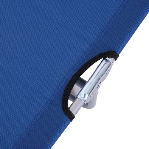Reclining Chair Folding Lounger Seat & Sun Shade Awning Beach, Blue