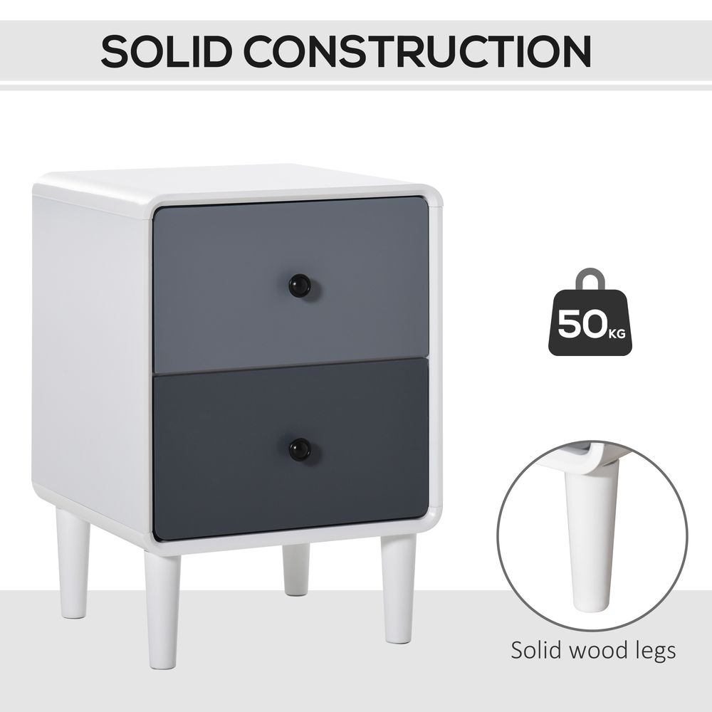 Premium 2-Drawer Home Organizer - Sleek Nightstand for Bedside Storage