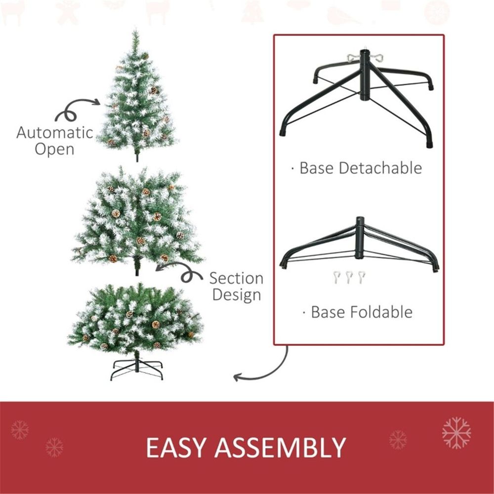 6 ft Christmas Tree Artificial Green Snow dipped design