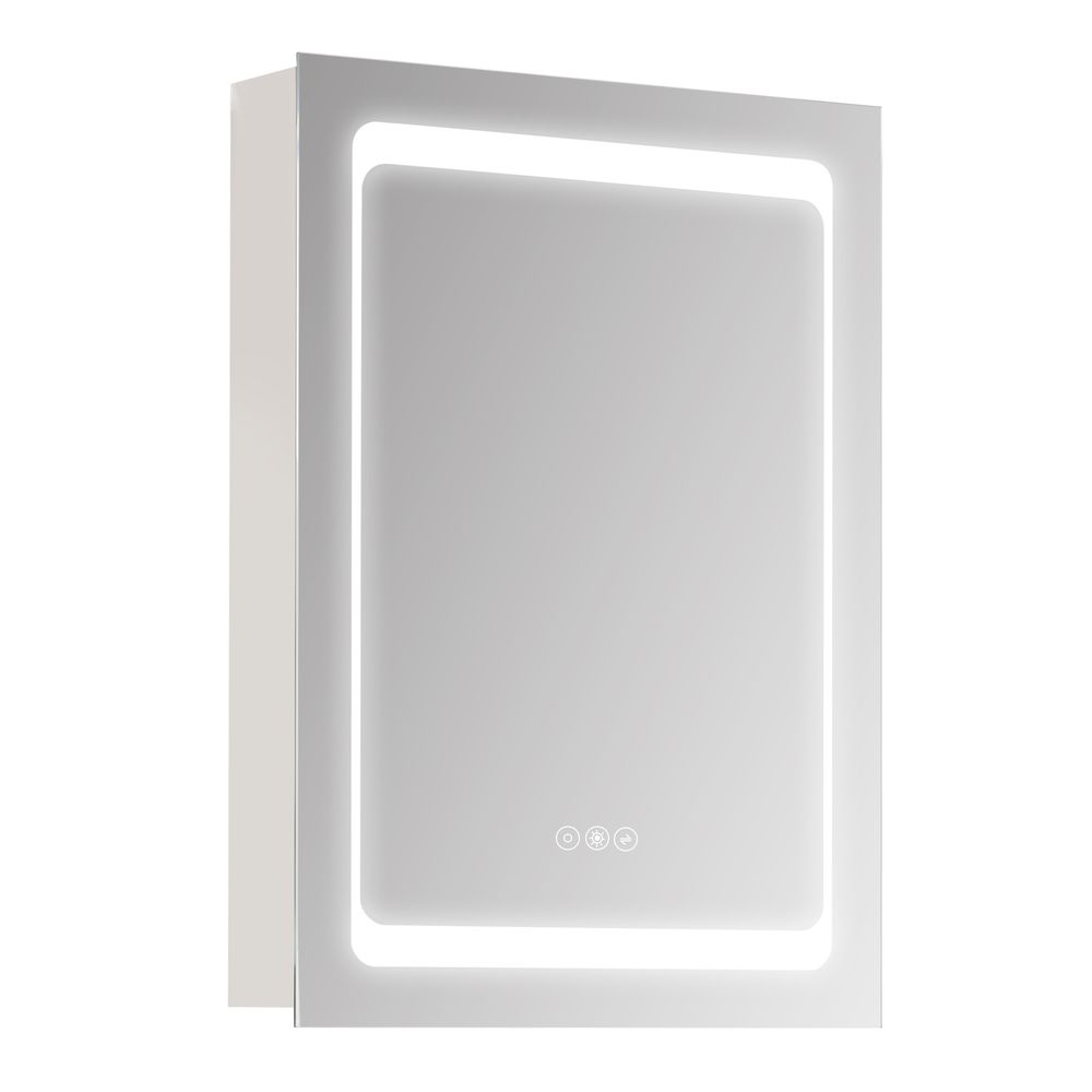 Bathroom LED Lighted Mirror Cabinet Wall-mount with Storage Shelves Touch Switch