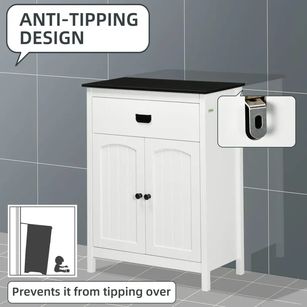 Double Door Bathroom Cabinet - Adjustable Shelf - White - High-Quality Storage Solution