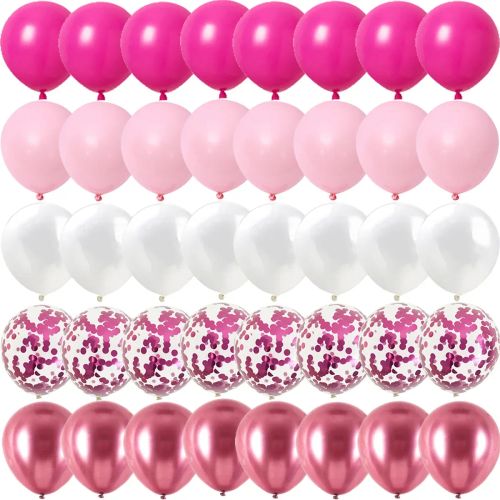 Elegant Rose Pink Latex Confetti Balloons for Special Occasion Decor