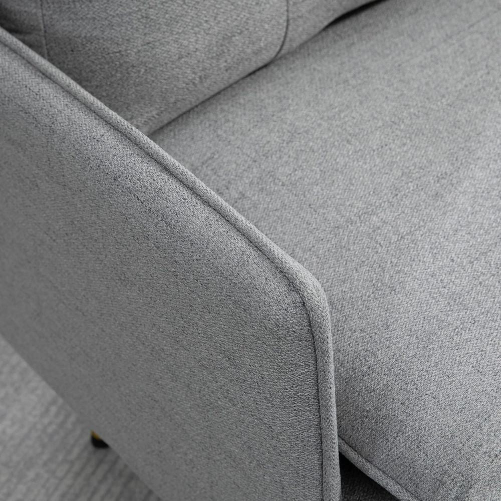 HOMCOM Modern Upholstered One Seater Sofa for Bedroom Living Room Grey