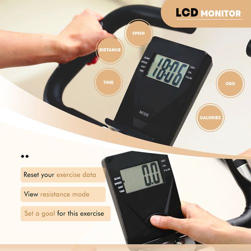 SPORTNOW Folding Exercise Bike with Heart-Rate Sensor for Home Use