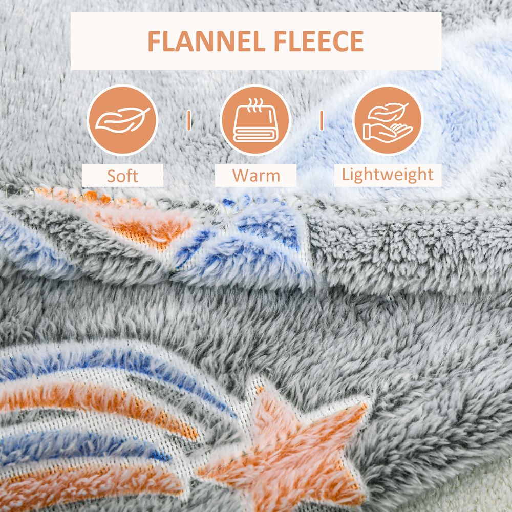 Glow-in-the-Dark Galaxy Star Flannel Fleece Blanket - 203x152cm