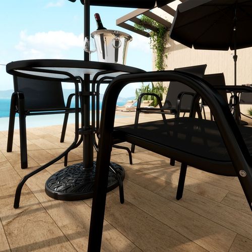 Outsunny 12kg Garden Parasol Base, Round Resin Garden Umbrella Base, Black