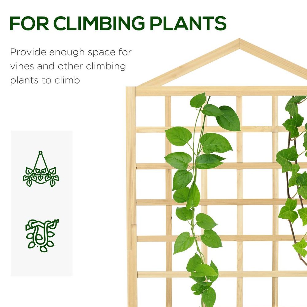 Premium Outsunny Wood Garden Planter - Trellis Included, Ideal for Climbing Plants, Top Quality