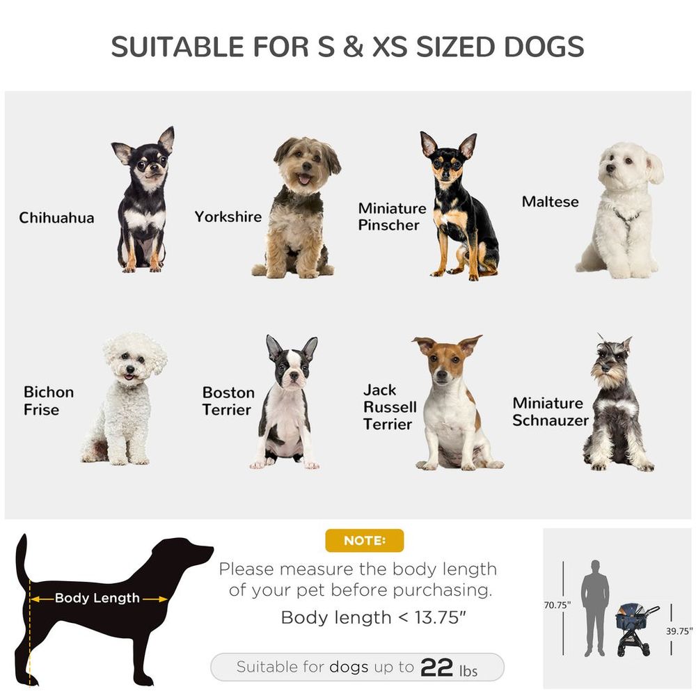 Luxury Folding Pet Stroller: Removable Carrier, Adjustable Canopy, Premium Quality