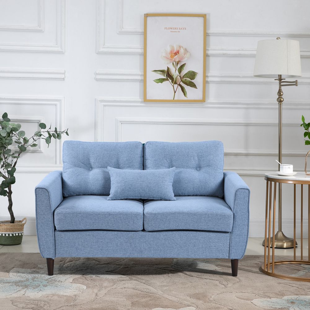 Modern Chic Loveseat with Armrest Spring Padding for Home Office