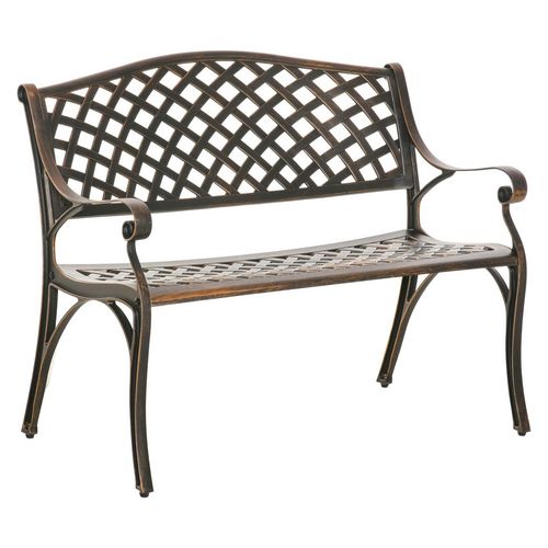 Cast Aluminium Bench 2 Seater Patio Porch Park Loveseat Chair, Bronze
