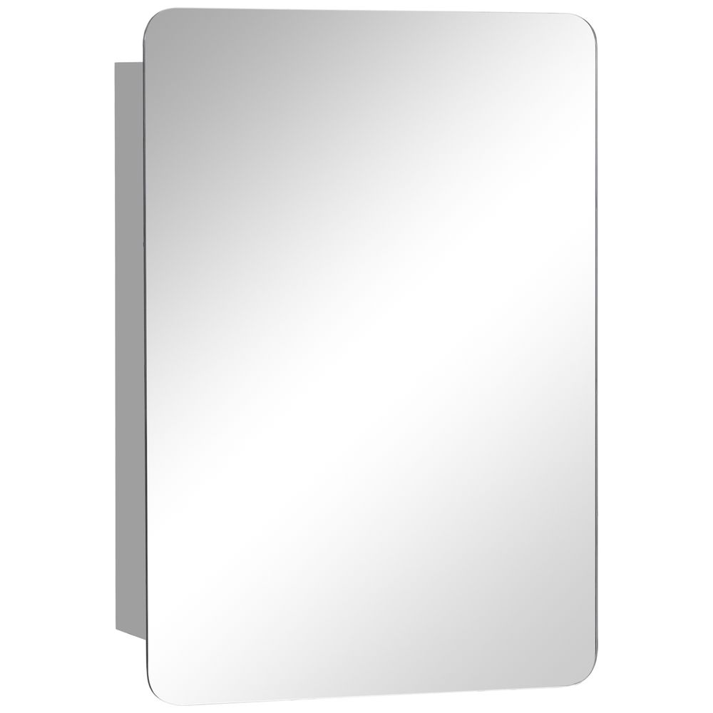 On-Wall Bathroom Storage Cabinet w/ Sliding Mirror Door Steel Frame - Space-Saver, Elegant, and Rust-Resistant