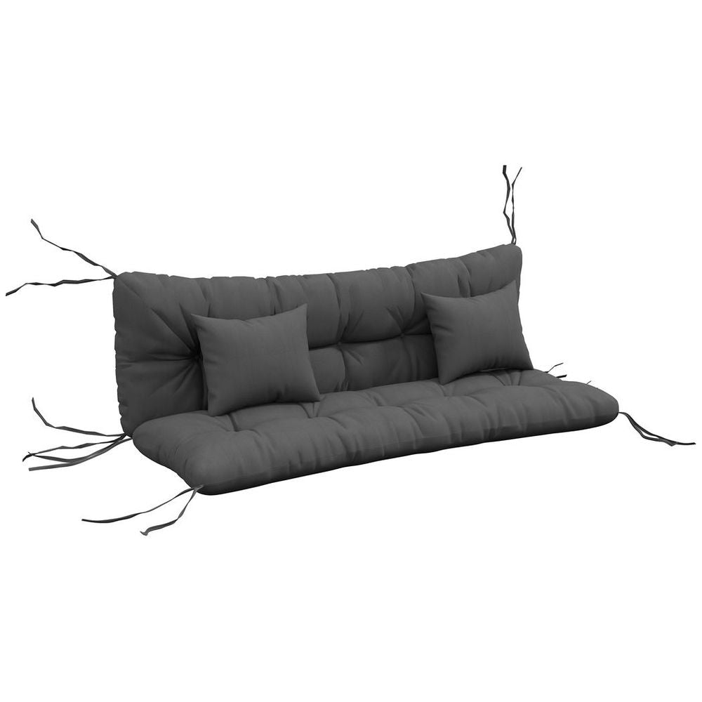 Premium Outdoor Cushion Set - 4 Pieces - Charcoal Grey - High Quality - Water Resistant - Easy to Clean