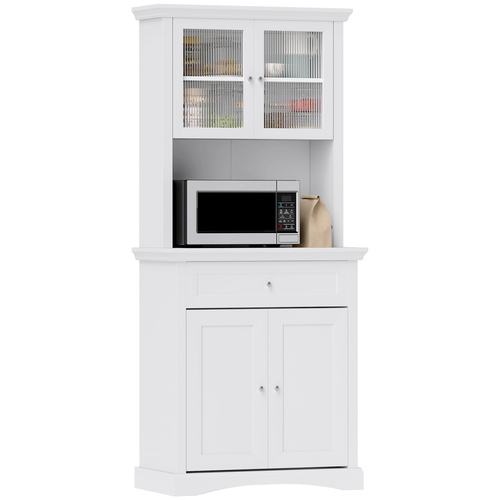 HOMCOM Kitchen Cupboard Storage Cabinet with Drawer, Doors and Shelves, White