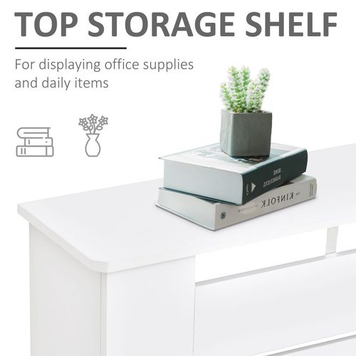 HOMCOM Modern Radiator Cover Cabinet Slatted Design MDF White Medium