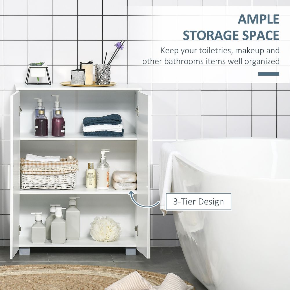Premium-Quality Modern White Bathroom Floor Cabinet
