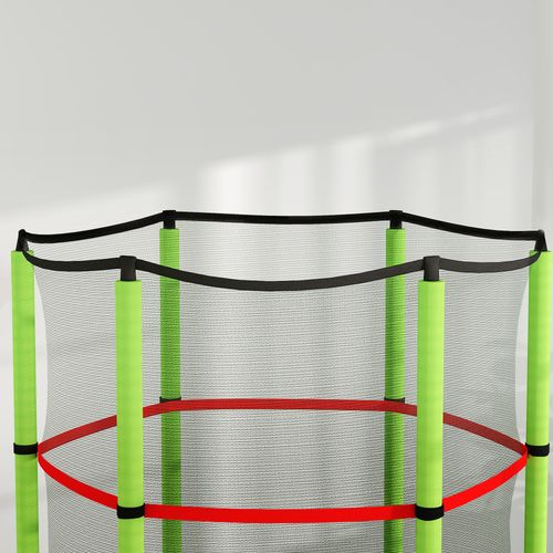 HOMCOM Kids Trampoline Mini Bouncer w/ Enclosure Net for 3-6 Years Green