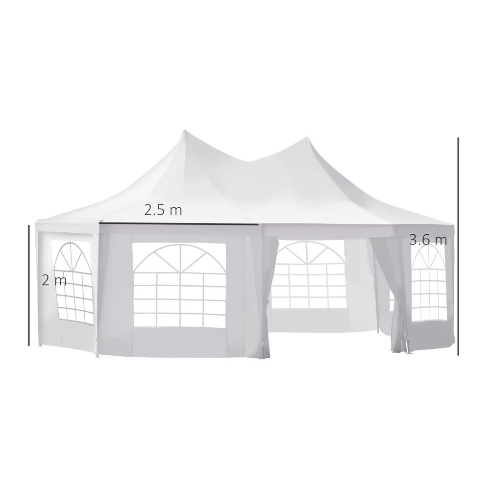 Extra Large Octagonal Party Tent - 6.8m x 5m - High Quality & Waterproof - Ideal for Weddings and Events