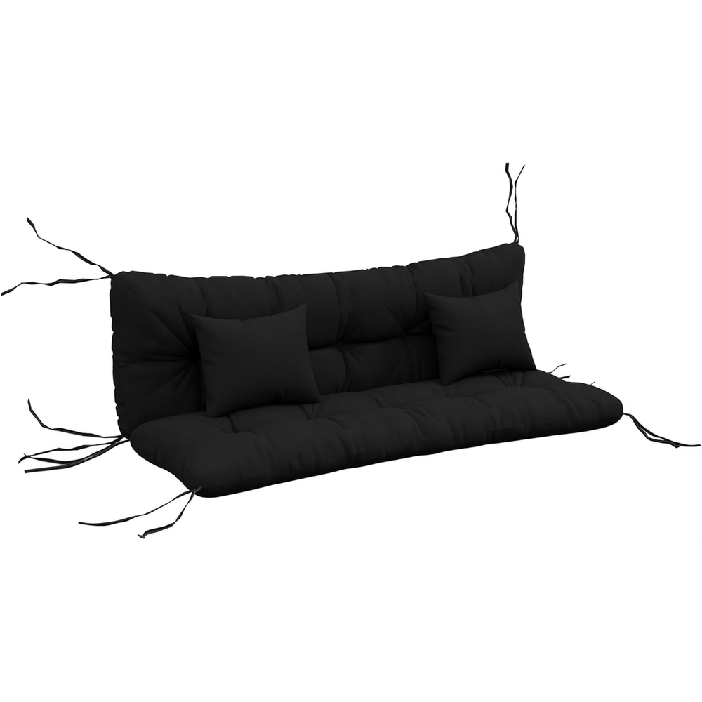 Premium Outdoor Cushion Set - 4 Pieces - Charcoal Grey - High Quality - Water Resistant - Easy to Clean