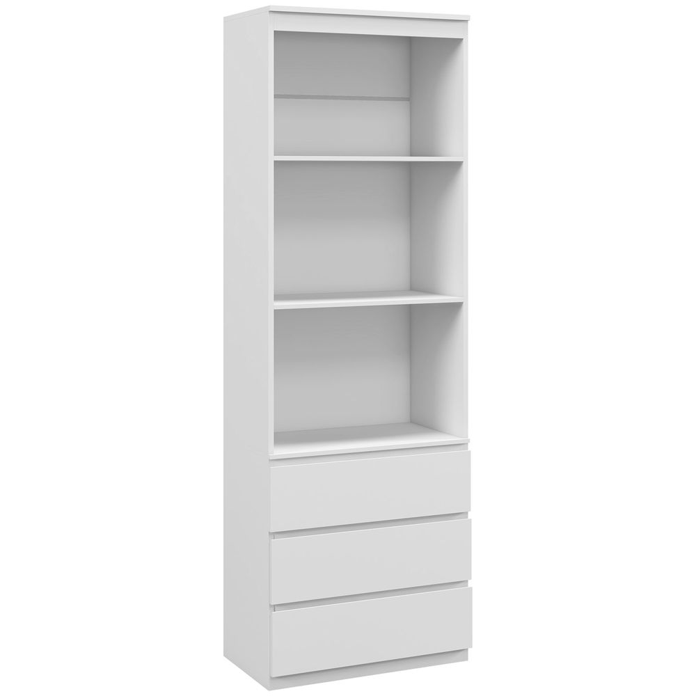 HOMCOM 180cm Tall Bookshelf Free Standing Storage Shelf Unit with Storage White