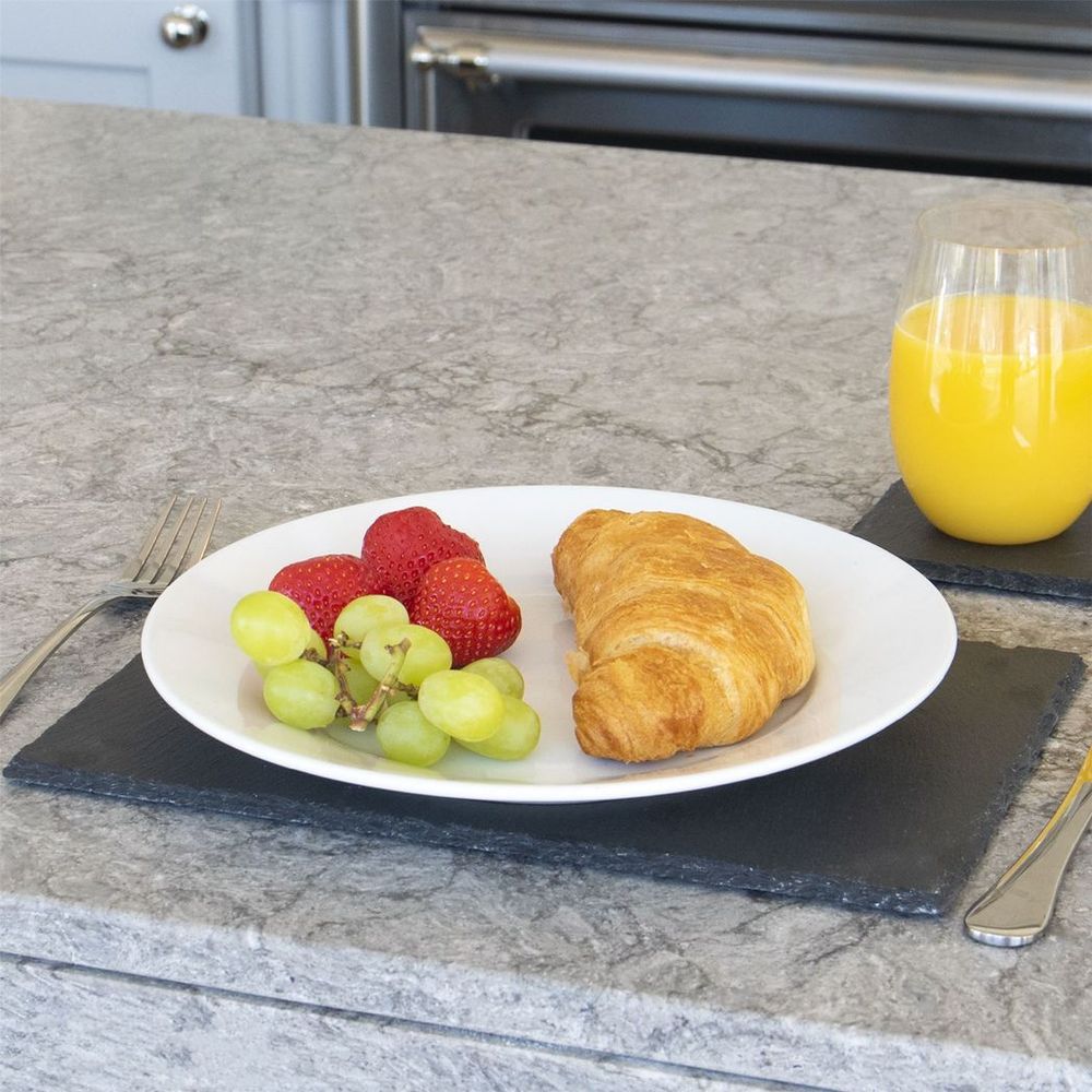 Contemporary Slate Placemats & Coasters - Set of 16 | High Quality & Stylish - Maison & White