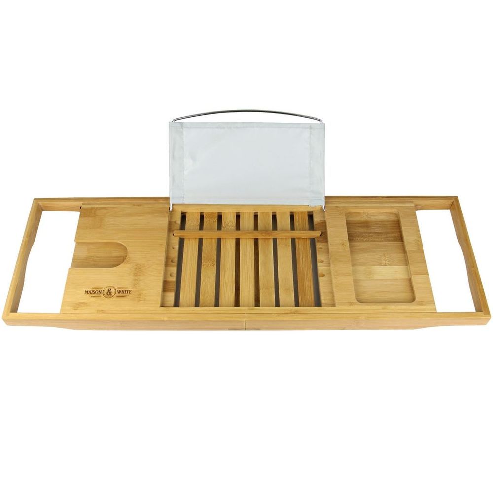 Relaxing Extendable Bamboo Bath Caddy | Maison & White | High-Quality & Durable