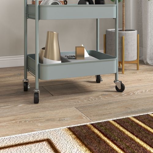 HOMCOM 3 Tier Rolling Utility Cart with 3 Mesh Basket