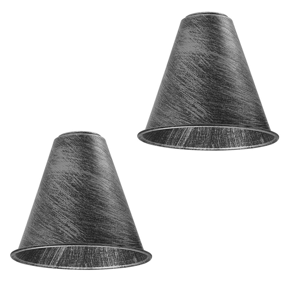 Vintage Retro Metal Cone Shade - Pack of 2 - 18cm Diameter - Easy Fit - High Quality