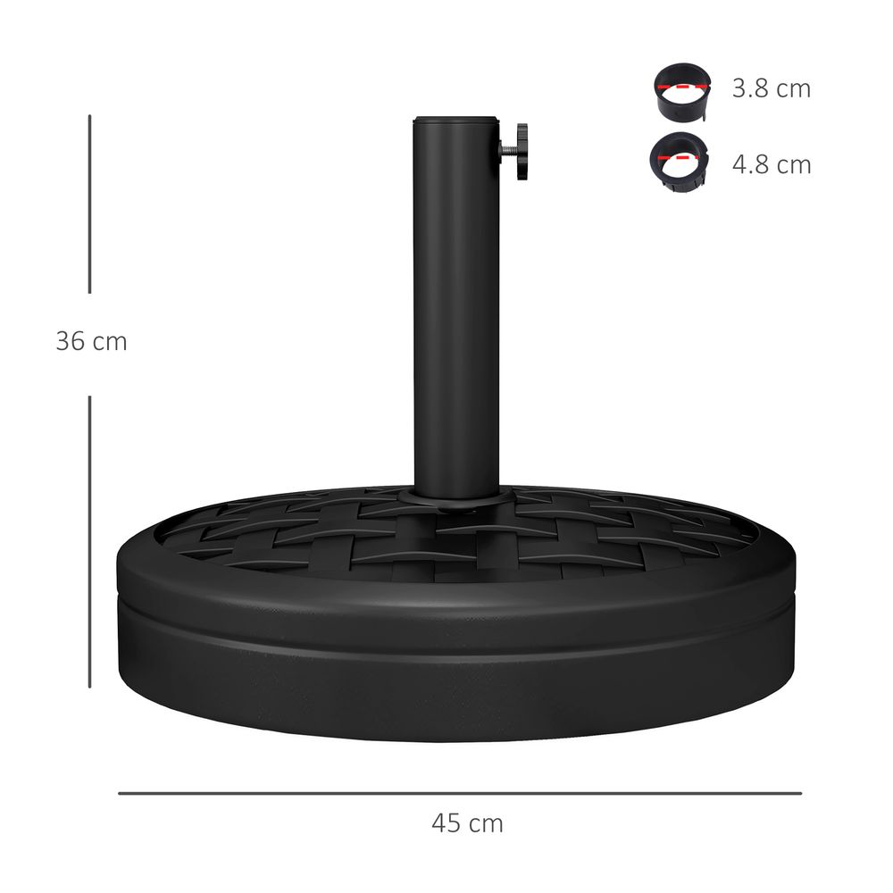 Premium Heavy-Duty Rattan-Effect Concrete Parasol Base - Securely Holds Umbrella, Perfect for Patio and Garden