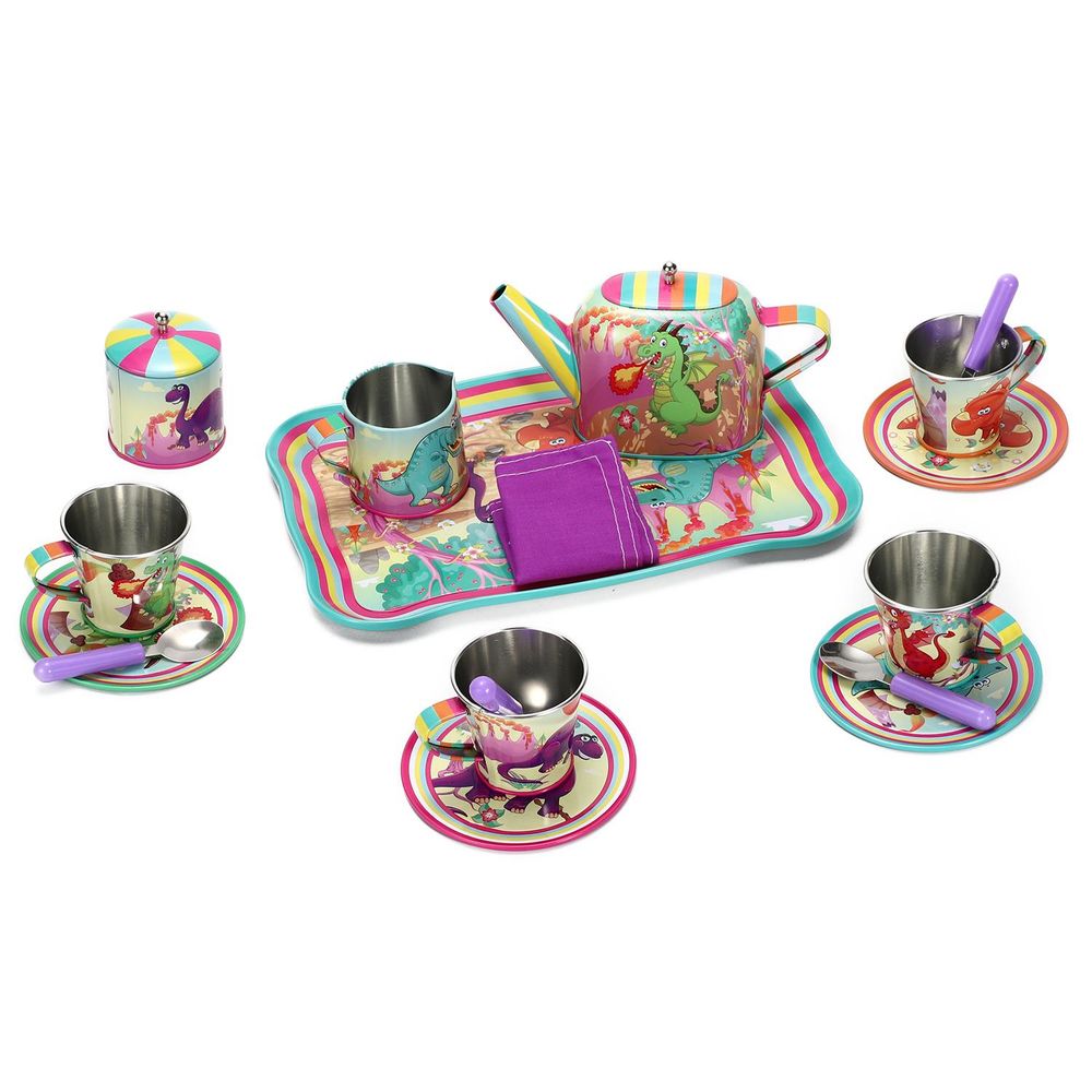 Soka 18pc Dinosaur Tin Tea Set