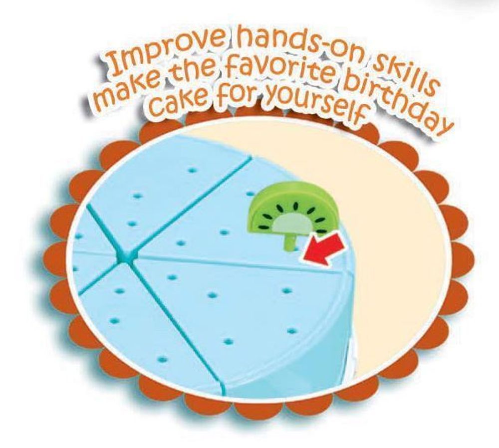 SOKA 54pc Birthday Party Cream Fruit Cake Dessert Pretend Role Play Toy Food Set Afternoon Tea Party for Kids Children Girls Boys Age 6 year old