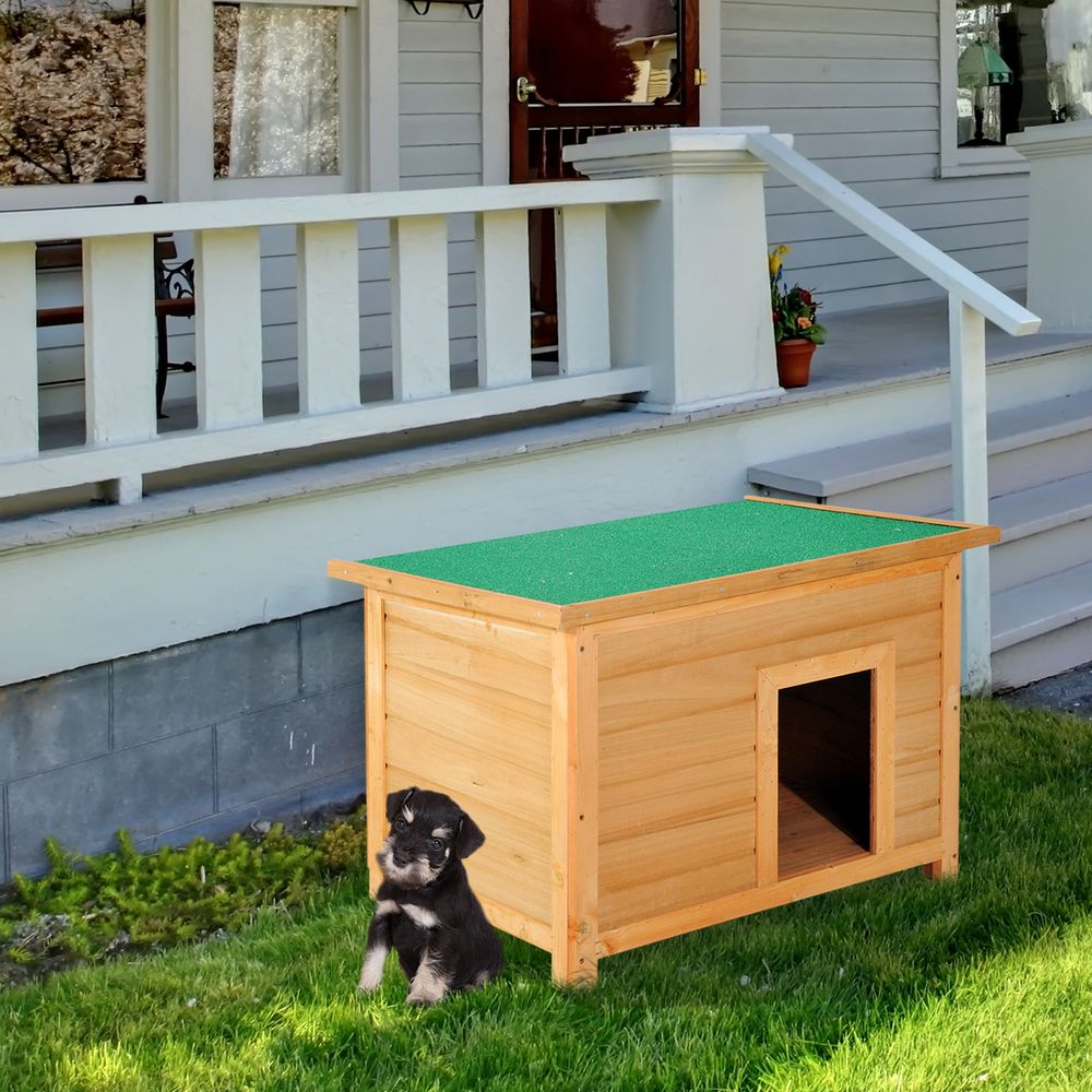 PawHut Wooden Dog Kennel Elevated Dog Pet House w/ Open Top 85W x 58D x 58H cm