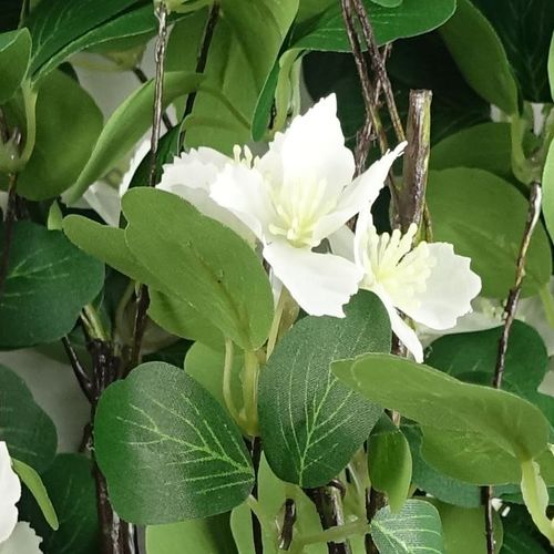 Pack of 6 x 60cm Flower Foliage Spray - White