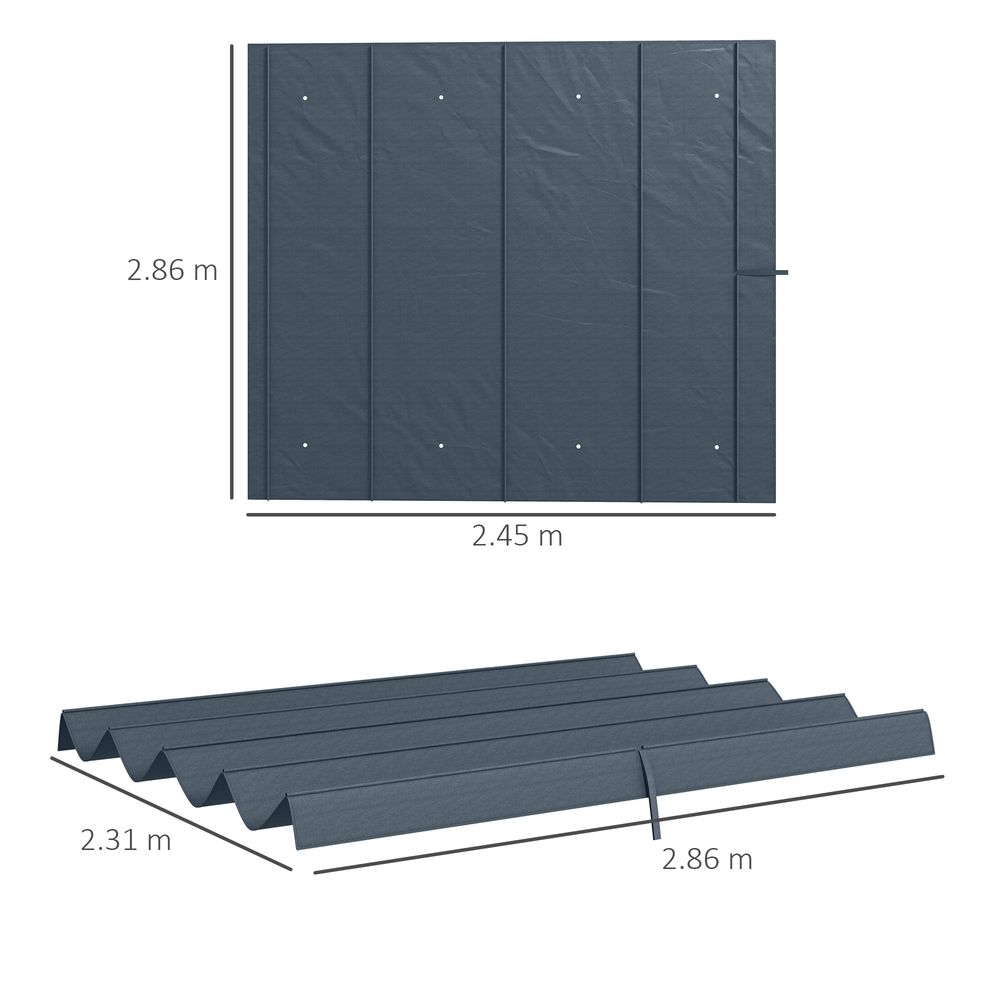 Outsunny Pergola Sun Shade Cover Roof Replacement for 3 x 2.15m Pergola, Grey