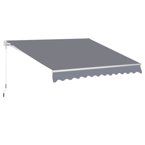3x2.5m Manual Awning Canopy Sun Shade Shelter with Winding Handle, Grey