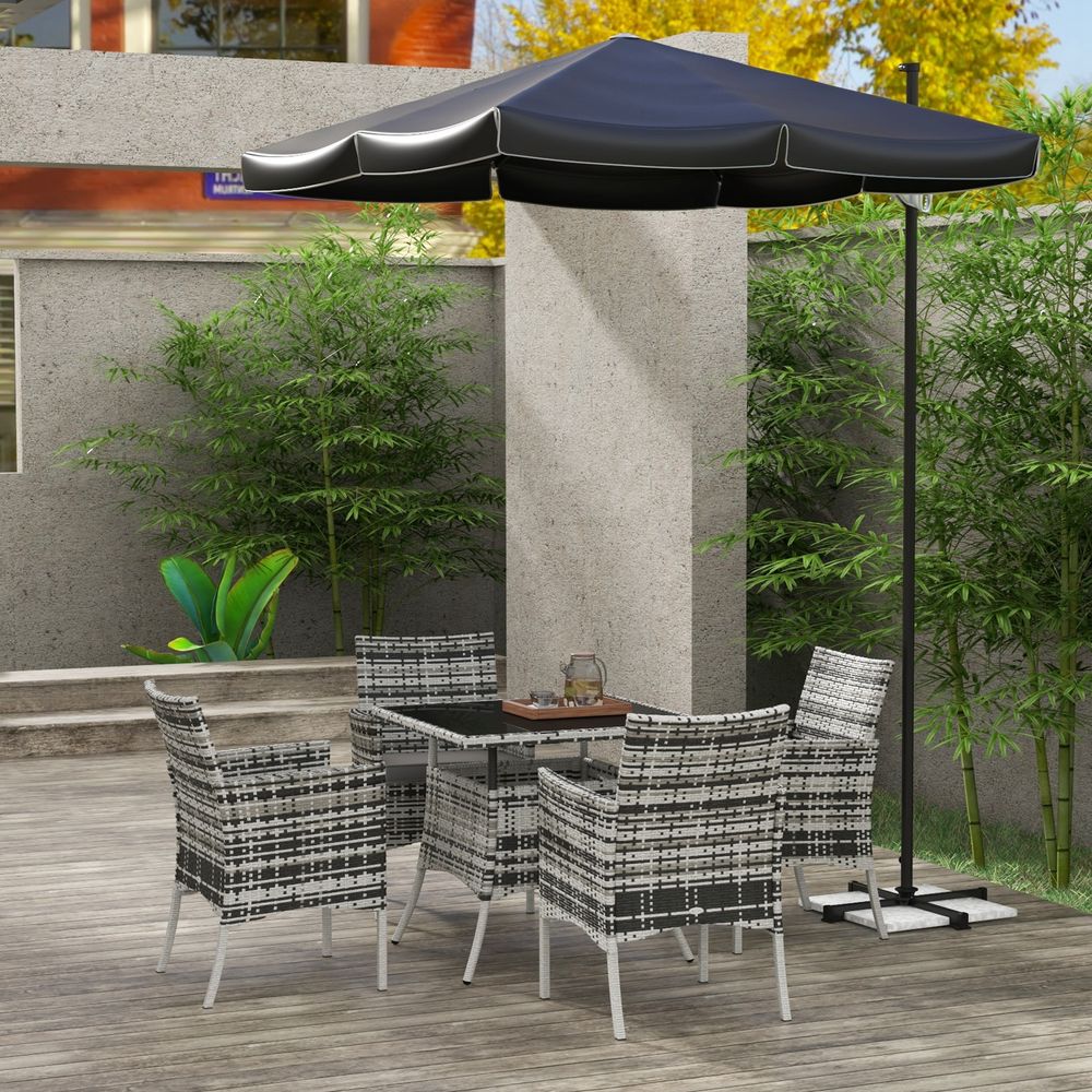 Premium 4 Seater Rattan Furniture Set - Tempered Glass - Grey