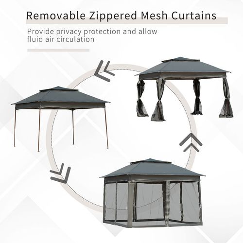 Outsunny Garden Folding Tent Heavy Duty Pop Up Gazebo for Party Dark Grey