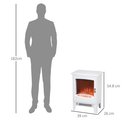 HOMCOM Electric Fireplace Freestanding w/Realistic Flame Effect