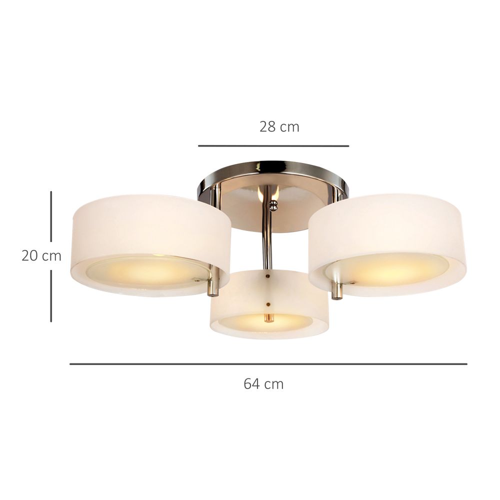3 Lights Acrylic Lamp Light Indoor Pendant Chandelier Flush Mount