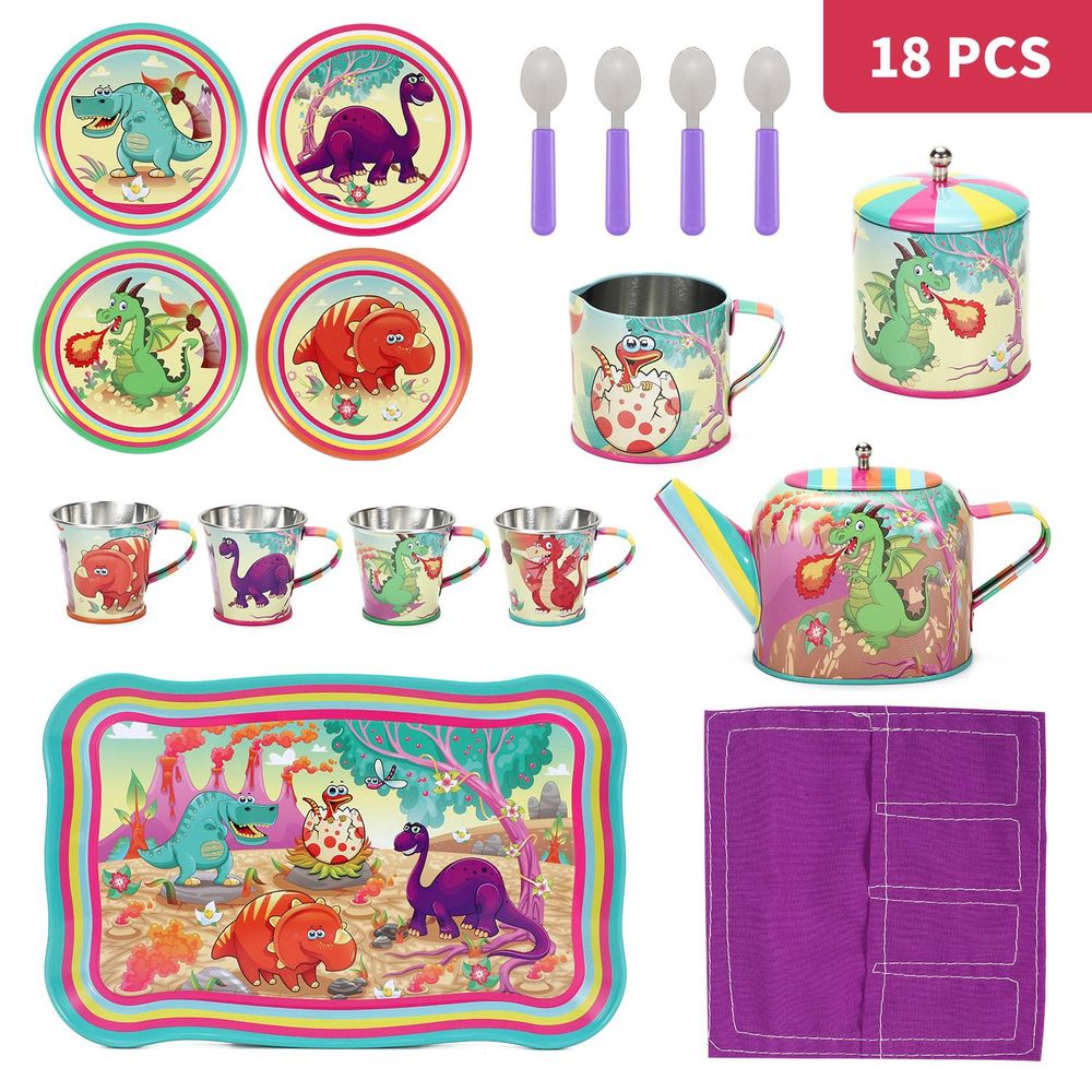 Soka 18pc Dinosaur Tin Tea Set
