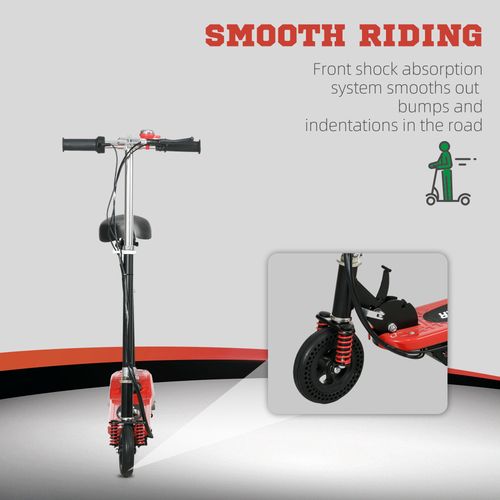 HOMCOM Folding Electric Scooter with Warning Bell, for Ages 4-14 Years, Red