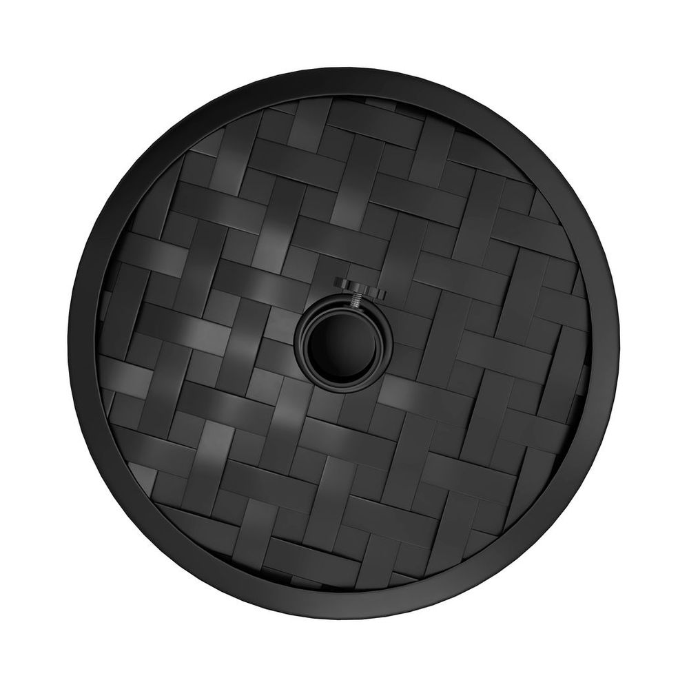 Premium Heavy-Duty Rattan-Effect Concrete Parasol Base - Securely Holds Umbrella, Perfect for Patio and Garden