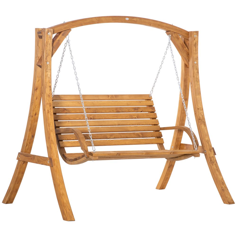 Premium Outdoor 2-Seater Swing Seat - Stylish Wooden Garden Swing Bench - High-Quality & Comfortable Seating - Perfect Patio Decor