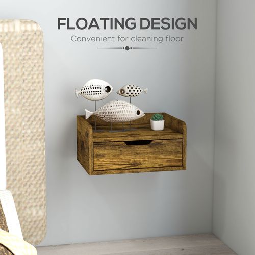 HOMCOM Floating Nightstand Set of 2, Nightstand with Drawer