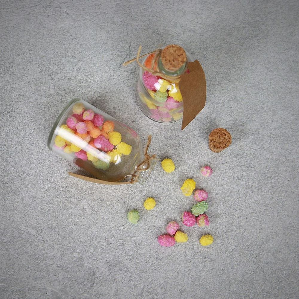 Romantic Mini Glass Bottles - Set of 12 | Decorative Labels | 50ml Capacity