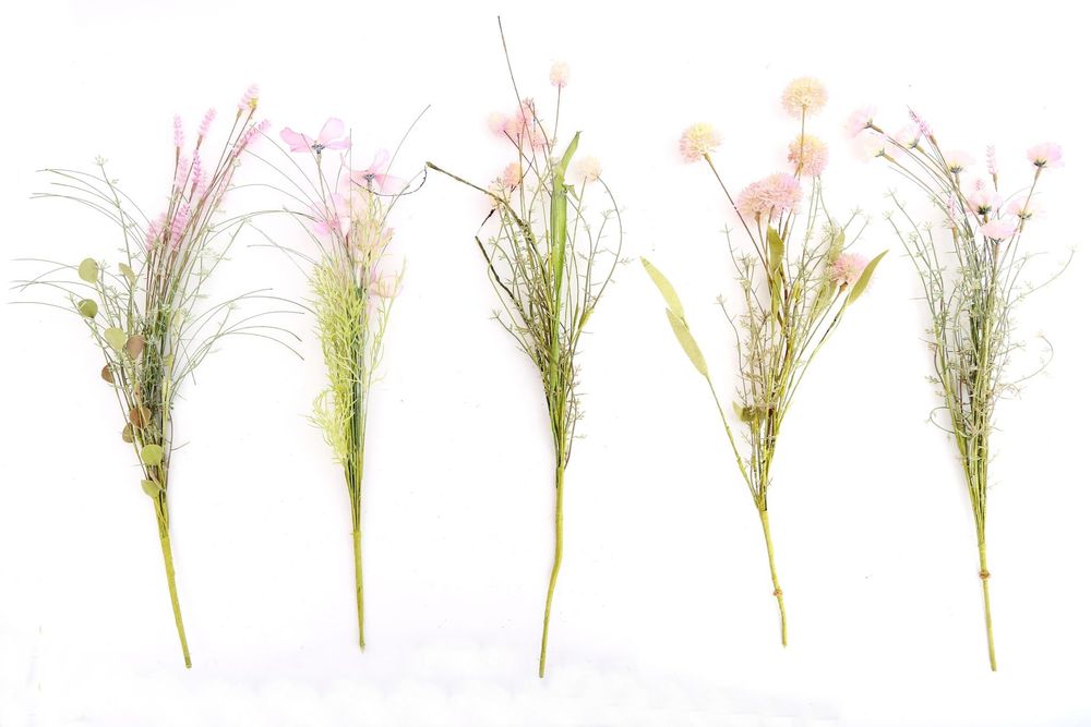 Premium Pink Faux Wildflower Stem - Realistic, Everlasting, High-Quality